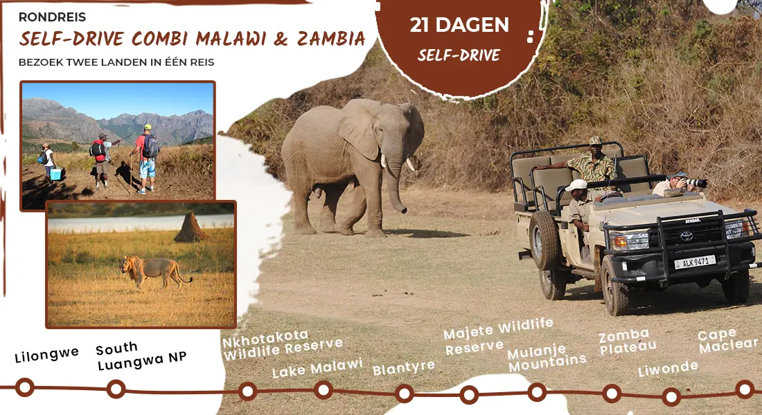 Self-Drive Rondreis Combi Zambia en Malawi